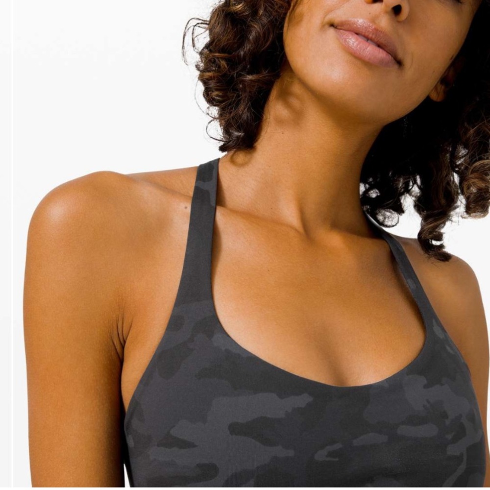 LULULEMON Free To Be Bra Wild Incognito Camo Multi Black Grey Size 10 - Picture 4 of 13